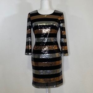 Sequin scoop back cocktail dress